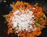 A picture of step 3 of Carrot Stir fry Poriyal.