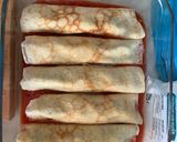 Une image de l'étape 5 de Crêpes façon cannellonis aux boulettes de viande, épinards et fromage.