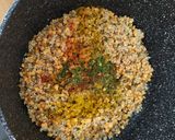 A picture of step 2 of Red Lentil, Brown Lentil, Textured Soy, and Quinoa Koftas.
