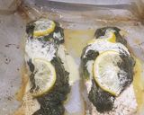 Foto del paso 4 de la receta Salmón cremoso en papillote con espinacas y gorgonzola