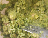 A picture of step 1 of Mango Guacamole Toast.