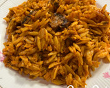 A picture of step 5 of Orzo with Button Mushrooms in Red Sauce.