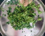 A picture of step 2 of Piyaj kae patae, matar paratha.