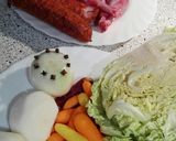 Foto del paso 1 de la receta: Pote de conejo, salchichas ahumadas y verduras