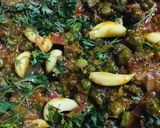 A picture of step 6 of Chana Garlic Sabzi.