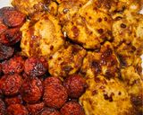 A picture of step 5 of Broiled Chicken Thighs with Polska Kielbasa.