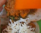 A picture of step 5 of Cheesy masala pav toasty Open pav sandwich.