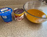 A picture of step 1 of Fruit salad with mango pulp.