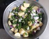 A picture of step 1 of Hare Pyaaz ki sabzi..