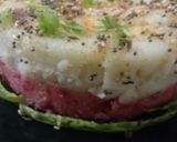 A picture of step 13 of Beetroot semolina double colour dhokla.