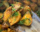 A picture of step 6 of New Potatoes & Dill leaves stir fry.