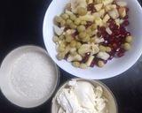 A picture of step 1 of Hung curd custard.