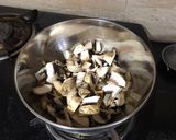 A picture of step 2 of Garlic Mushrooms Green Peas and Sweet-Corn Fried Rice.