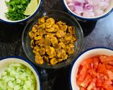 A picture of step 1 of Chana jor chat (flattened chickpeas).