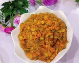 A picture of step 2 of Nigerian Meat pie filling.