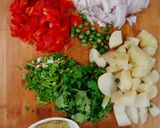 A picture of step 1 of Shakshuka (In my style- Poached eggs in tomato and veggie gravy).