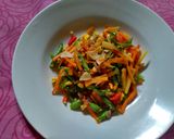 Foto langkah ke 8 dari resep Tumis Buncis Wortel Orak-Arik Telur.