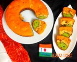 A picture of step 10 of Tricolour flaunt line tea-cake(No oven no kadhai).