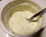 A picture of step 1 of Pan-fried sea bass on a bed of yoghurt and dill potatoes.