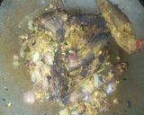 A picture of step 10 of Bharva karele.