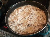 Risotto de champiñones y pollo