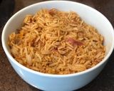 A picture of step 5 of Egg fried rice with ham.