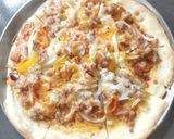 A picture of step 2 of Ground Pork Pizza(no yeast and baking powder).
