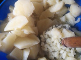 Croquetas de papas con fideos