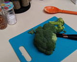 A picture of step 1 of Chicken and Broccoli with a asian flair.