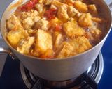 A picture of step 6 of Bún Riêu with Shrimp and Pork.