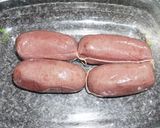 A picture of step 1 of Grilled Blood Sausage and Brown Rice with Vegetables.