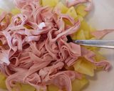 A picture of step 1 of Torta salata di mortadella e patate mortadella and potato pie.