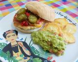 Foto del paso 4 de la receta: Hamburguesa de pollo con pimientos y jalapeños