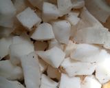 A picture of step 2 of Semovita coconut gruel.
