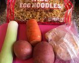 A picture of step 1 of Egg noodle/Chicken Soup (Cleaning out the fridge).