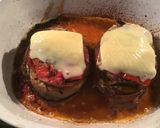 A picture of step 4 of California Farm Roasted Cheese Tomato Ham Eggplant.