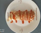 A picture of step 4 of Omurice( omellet with rice.