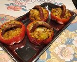 Une image de l'étape 11 de Petits paniers de poivrons farcis aux navets jaunes tomates parmesan et saucisses américaines.