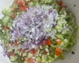 A picture of step 5 of Kachumber salad.
