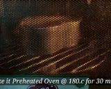 A picture of step 8 of Valentine's special Vanilla-Chocolate Duo Cake (eggless) #heart.