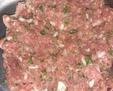 A picture of step 6 of Koftas with Tabbouleh.