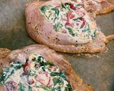 A picture of step 3 of Chicken stuffed with spinach and mozzarella 🤍.