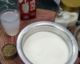 A picture of step 1 of Namkeen lassi labban #ramadankitayari.
