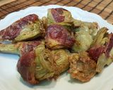 Foto del paso 7 de la receta: Alcachofas frescas rebozadas con jamón
