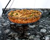 A picture of step 4 of Chicken pizza pasta.