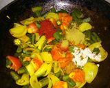 A picture of step 10 of #Ramadan.. Bhindi tometo de pyaza.