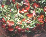 A picture of step 2 of Fried rice with spring onions.