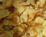 A picture of step 1 of Fried potatoes with onion#5orlessingredientschallenge.