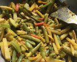 A picture of step 5 of Lentil Fritters in mix veg curry.