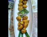 A picture of step 10 of Crispy Kothimbir vadi with a twist.